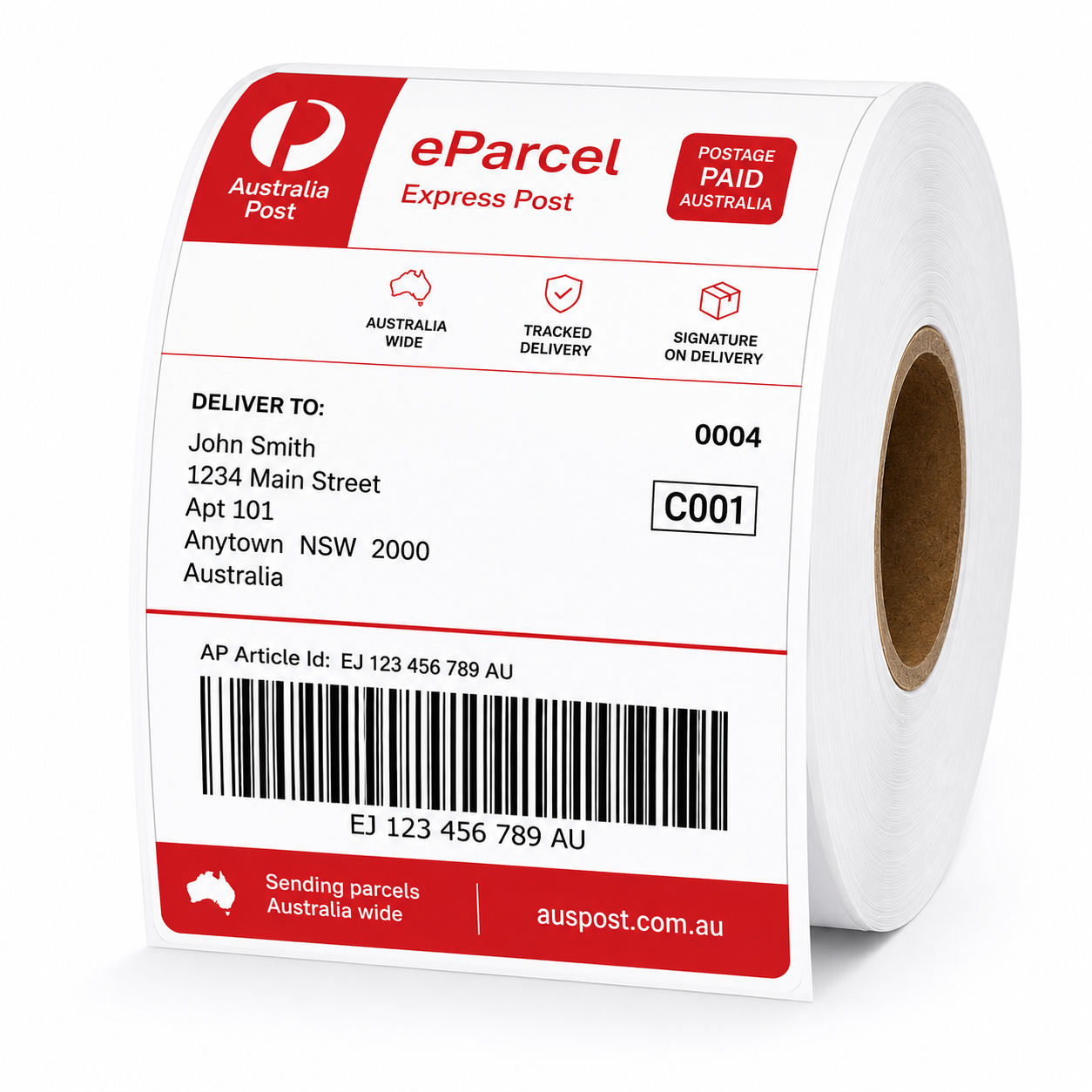 4x6 thermal shipping labels roll for Zebra, Munbyn, Rollo printers — Australia, AusPost compatible